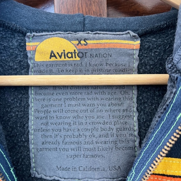Aviator Nation 5 stripe sweatshirt XS hoodie - Picture 9 of 12
